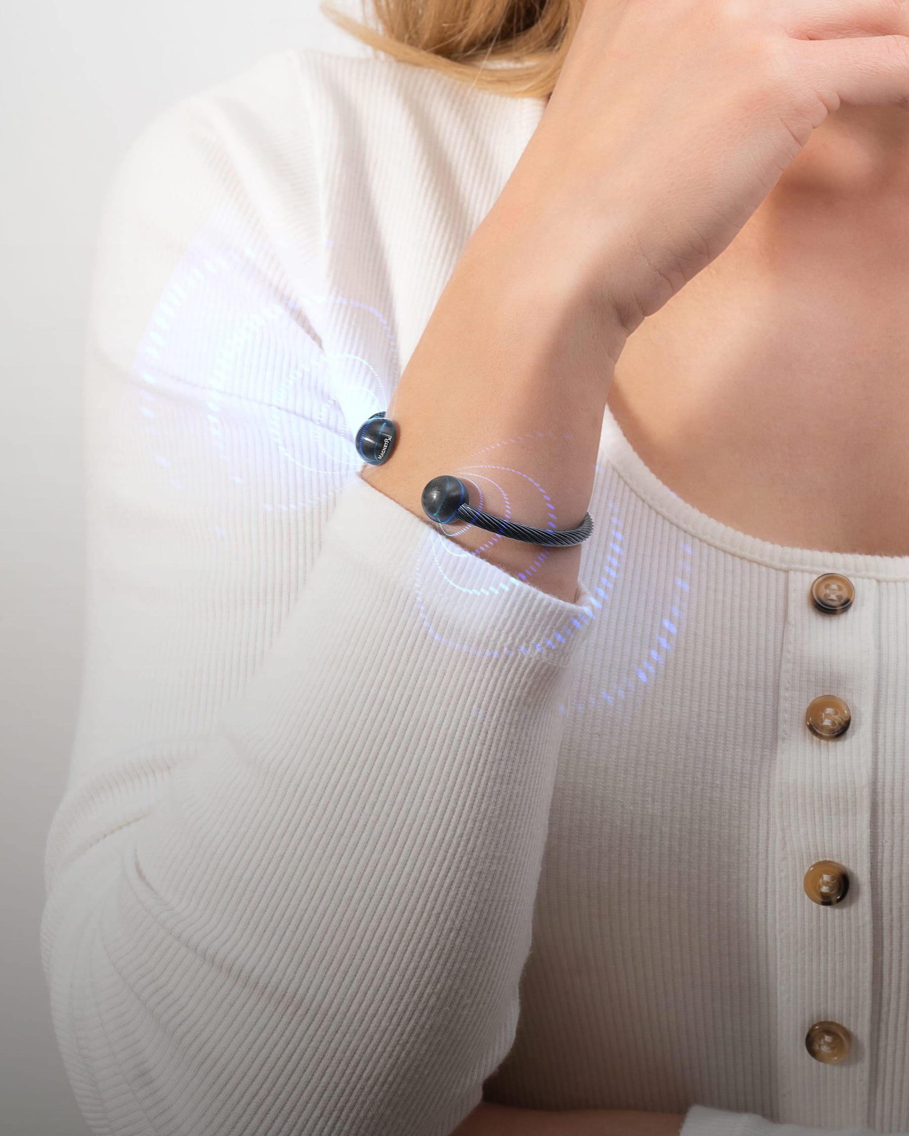 Magnetic Bracelet Twisted Cable Magnetic Bracelet Cuff (Gunmetal) MagnetRX