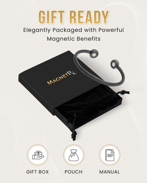 Magnetic Bracelet Twisted Cable Magnetic Bracelet Cuff (Gunmetal) MagnetRX