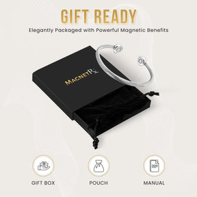 Magnetic Bracelet Twisted Cable Magnetic Bracelet Cuff (Silver) MagnetRX