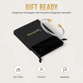 Magnetic Bracelet Twisted Cable Magnetic Bracelet Cuff (Silver & Gold) MagnetRX