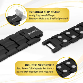 Ultra Strength Magnetic Therapy Bracelet Black Classic