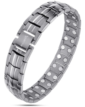 Magnetic Bracelet Ultra Strength Magnetic Therapy Bracelet Gunmetal Gray Classic MagnetRX