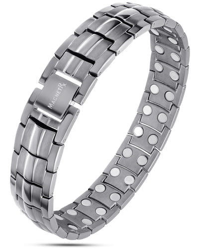 Magnetic Bracelet Ultra Strength Magnetic Therapy Bracelet Gunmetal Gray Classic MagnetRX