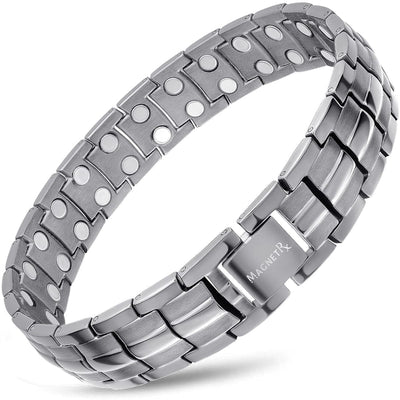 Magnetic Bracelet Ultra Strength Magnetic Therapy Bracelet Gunmetal Gray Classic MagnetRX