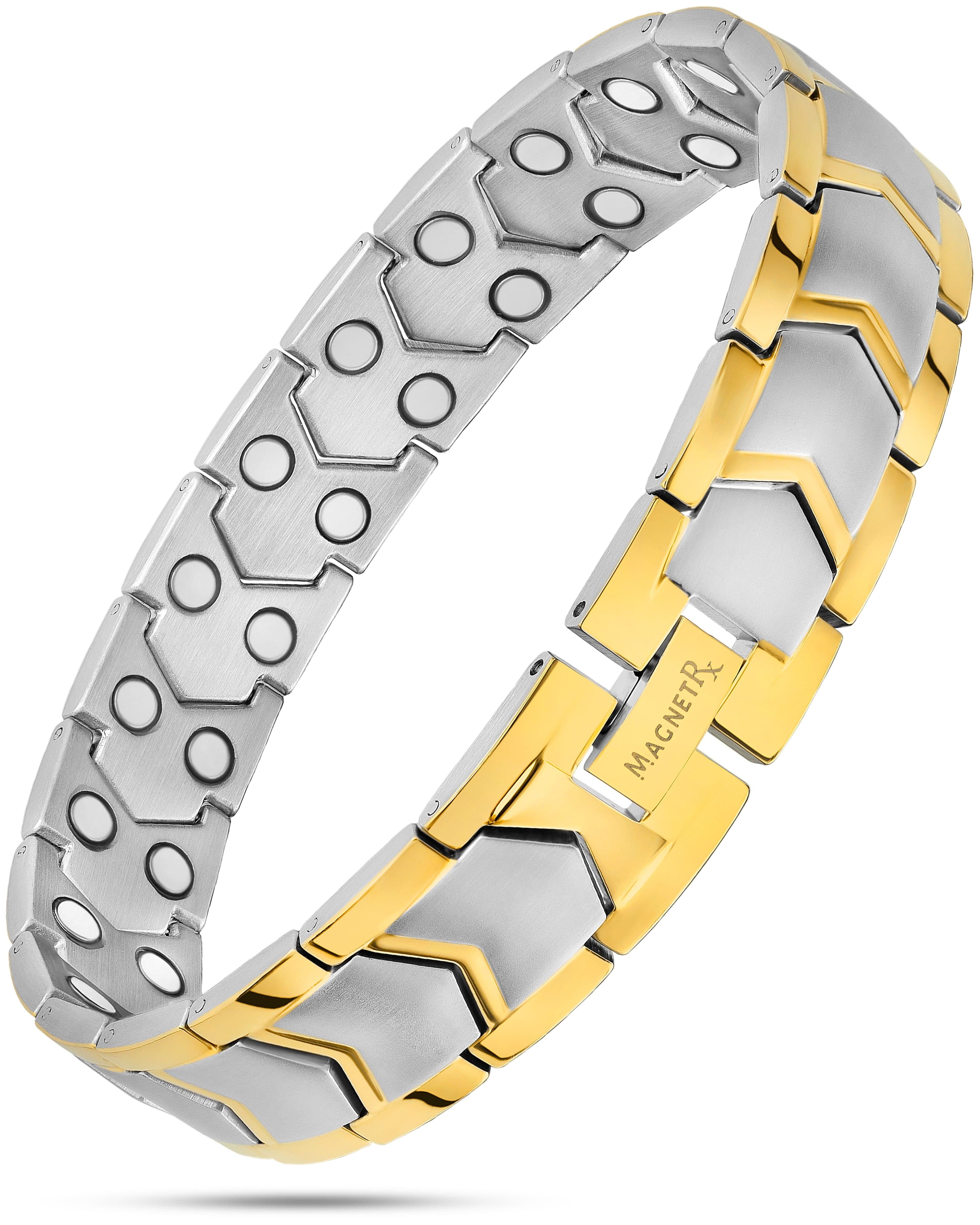 MagnetRX® Ultra Strength Silver & Gold Arrow Magnetic Bracelet