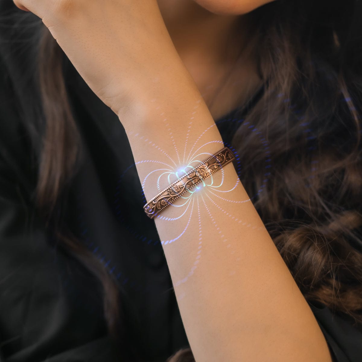 Magnetic Bracelet Women’s Floral Style Copper Magnetic Therapy Bracelet Bangle MagnetRX