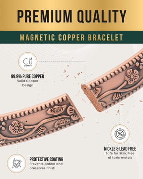 Magnetic Bracelet Women’s Floral Style Copper Magnetic Therapy Bracelet Bangle MagnetRX