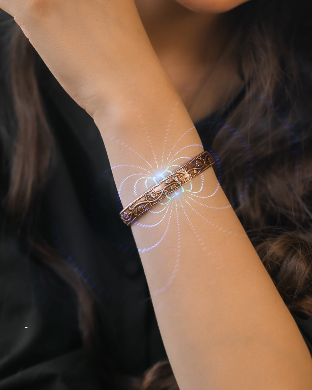 Magnetic Bracelet Women’s Floral Style Copper Magnetic Therapy Bracelet Bangle MagnetRX