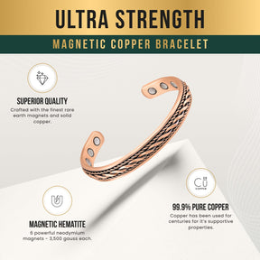 Magnetic Bracelet Women’s Inlay Copper Wire Magnetic Therapy Bracelet Bangle MagnetRX