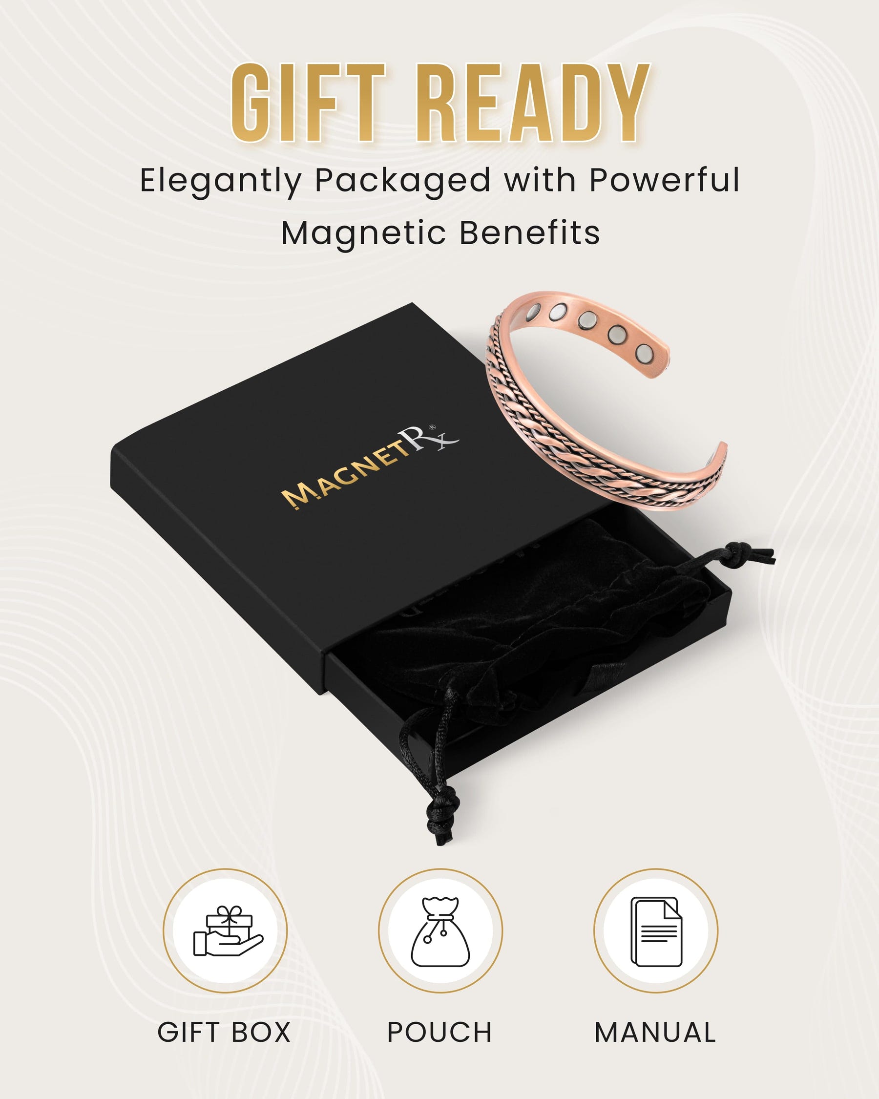 Magnetic Bracelet Women’s Inlay Copper Wire Magnetic Therapy Bracelet Bangle MagnetRX