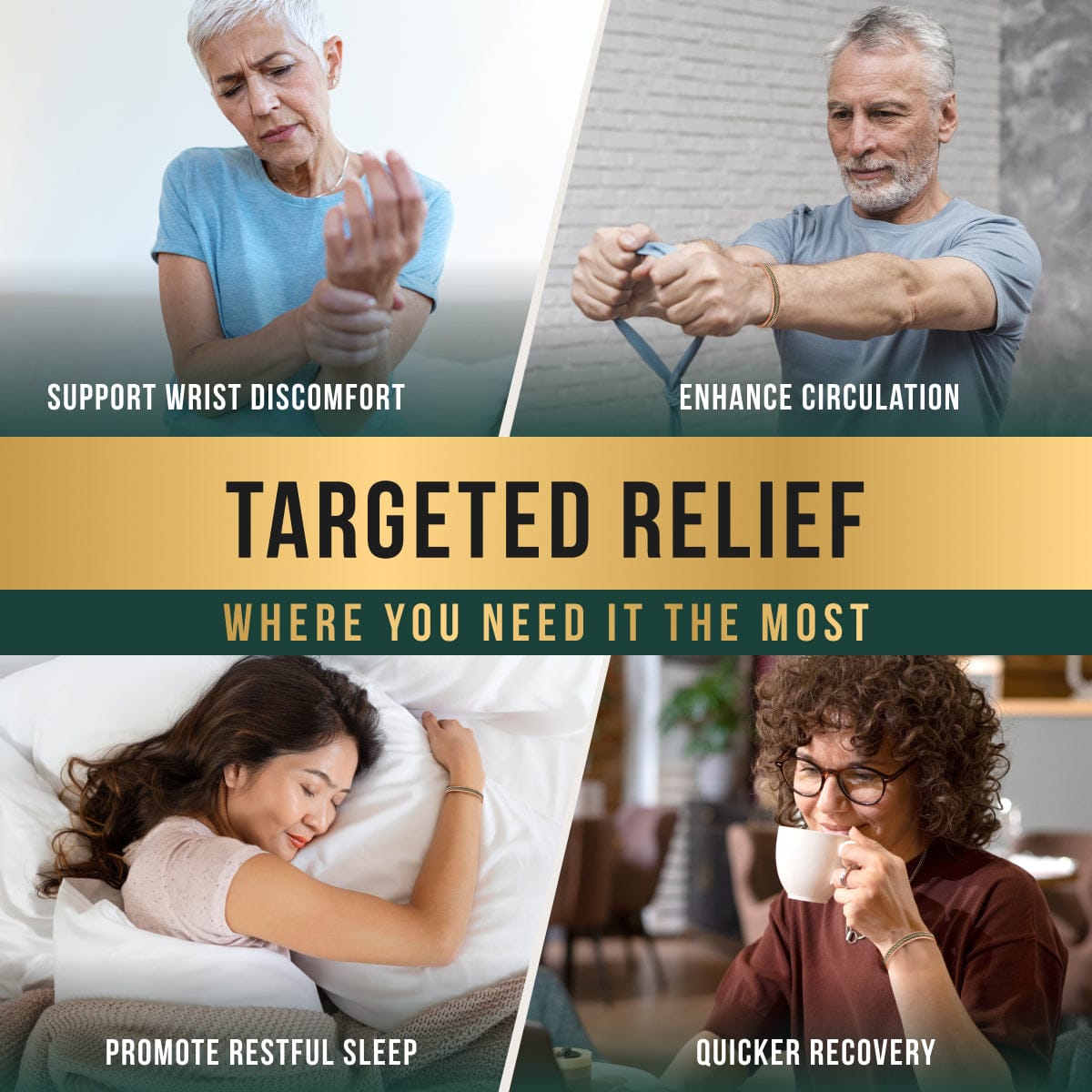 Magnetic Bracelet Women’s Inlay Silver & Gold Wire Copper Magnetic Therapy Bracelet Bangle MagnetRX