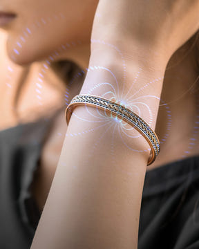 Magnetic Bracelet Women’s Inlay Silver & Gold Wire Copper Magnetic Therapy Bracelet Bangle MagnetRX