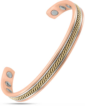 Magnetic Bracelet Women’s Twisted Inlay Copper Magnetic Therapy Bracelet Bangle MagnetRX