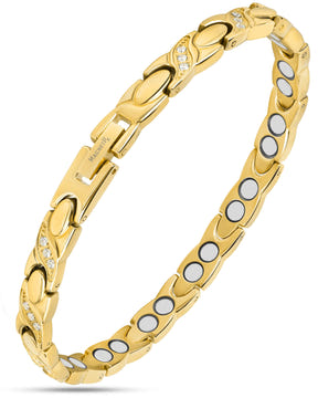Magnetic Bracelet Women's Ultra Strength Magnetic Bracelet Crystal XO (Gold) MagnetRX