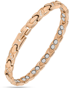 Magnetic Bracelet Women's Ultra Strength Magnetic Bracelet Crystal XO (Rose Gold) MagnetRX