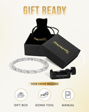 Magnetic Bracelet Women's Ultra Strength Magnetic Bracelet Crystal XO (Silver) MagnetRX