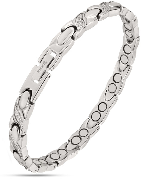 Silver Crystal XO Magnetic Bracelet Women | MagnetRX