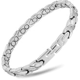 Magnetic Bracelet Women's Ultra Strength Magnetic Bracelet Crystal XO (Silver) MagnetRX
