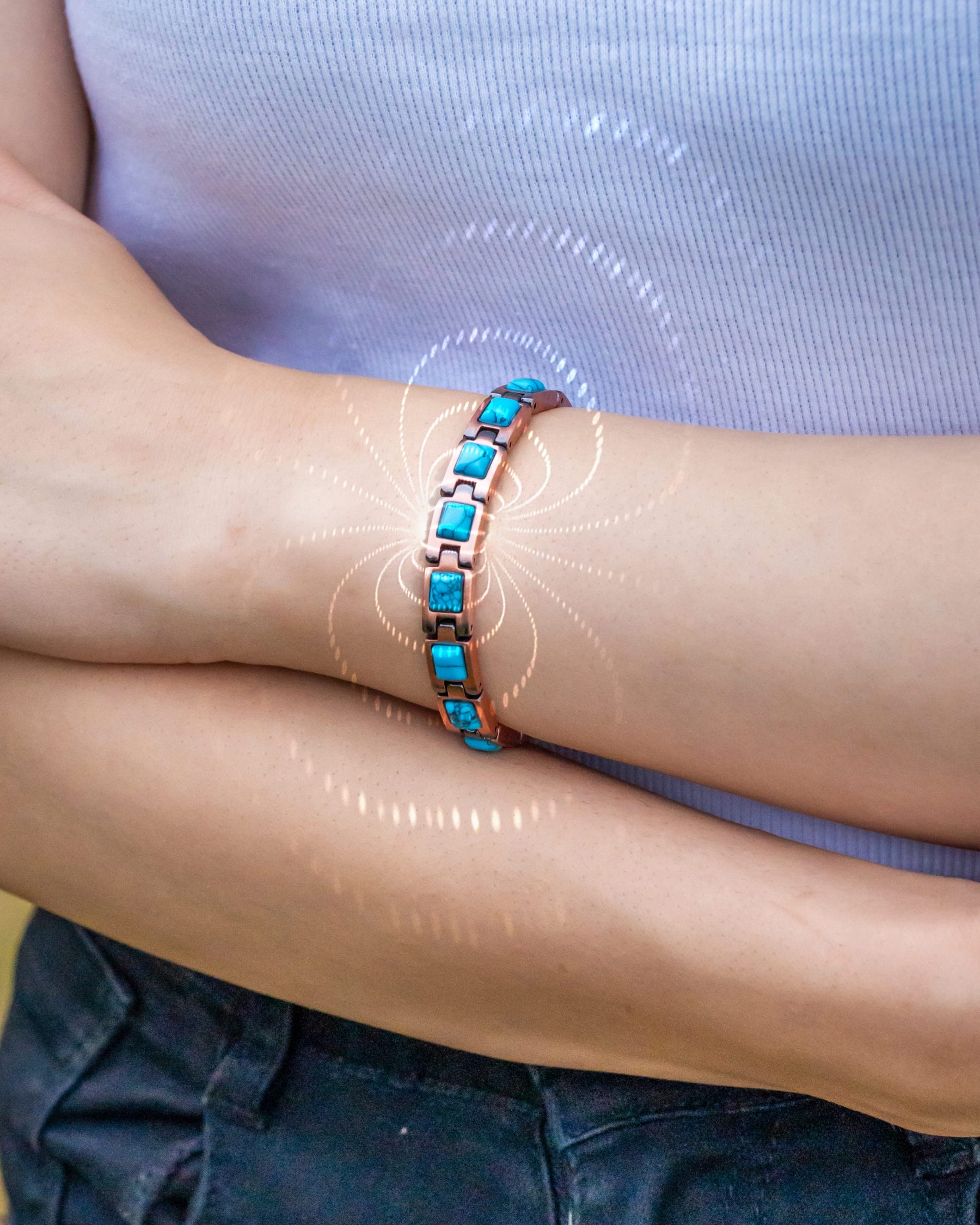 Magnetic Bracelet Women's Ultra Strength Pure Copper Magnetic Bracelet (Classic Turquoise) MagnetRX