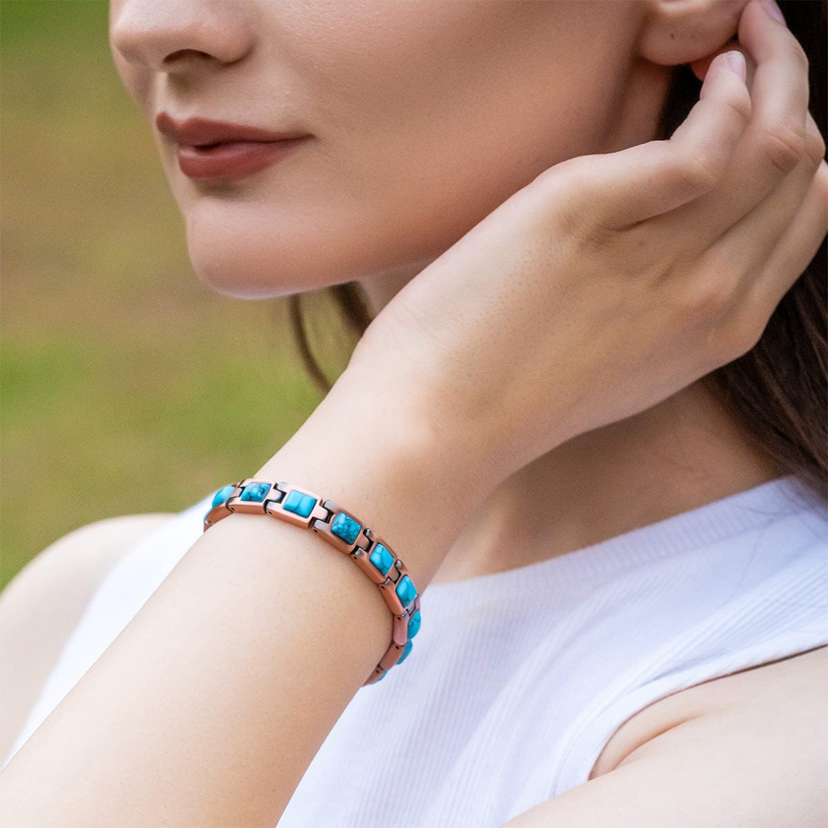 Women's Ultra Strength Pure Copper Magnetic Bracelet (Classic Turquoise)