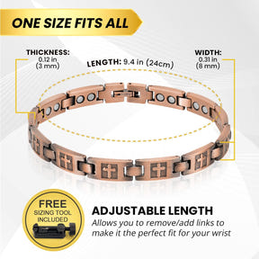 Women’s Ultra Strength Pure Copper Magnetic Bracelet (Cross)