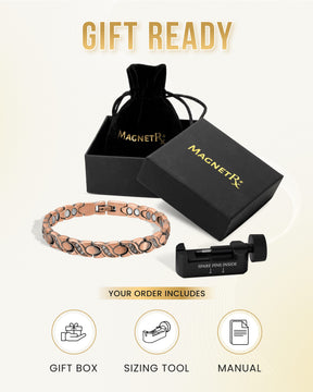 Magnetic Bracelet Women’s Ultra Strength Pure Copper Magnetic Bracelet (Crystal XO) MagnetRX