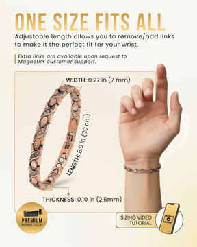 Magnetic Bracelet Women’s Ultra Strength Pure Copper Magnetic Bracelet (Crystal XO) MagnetRX