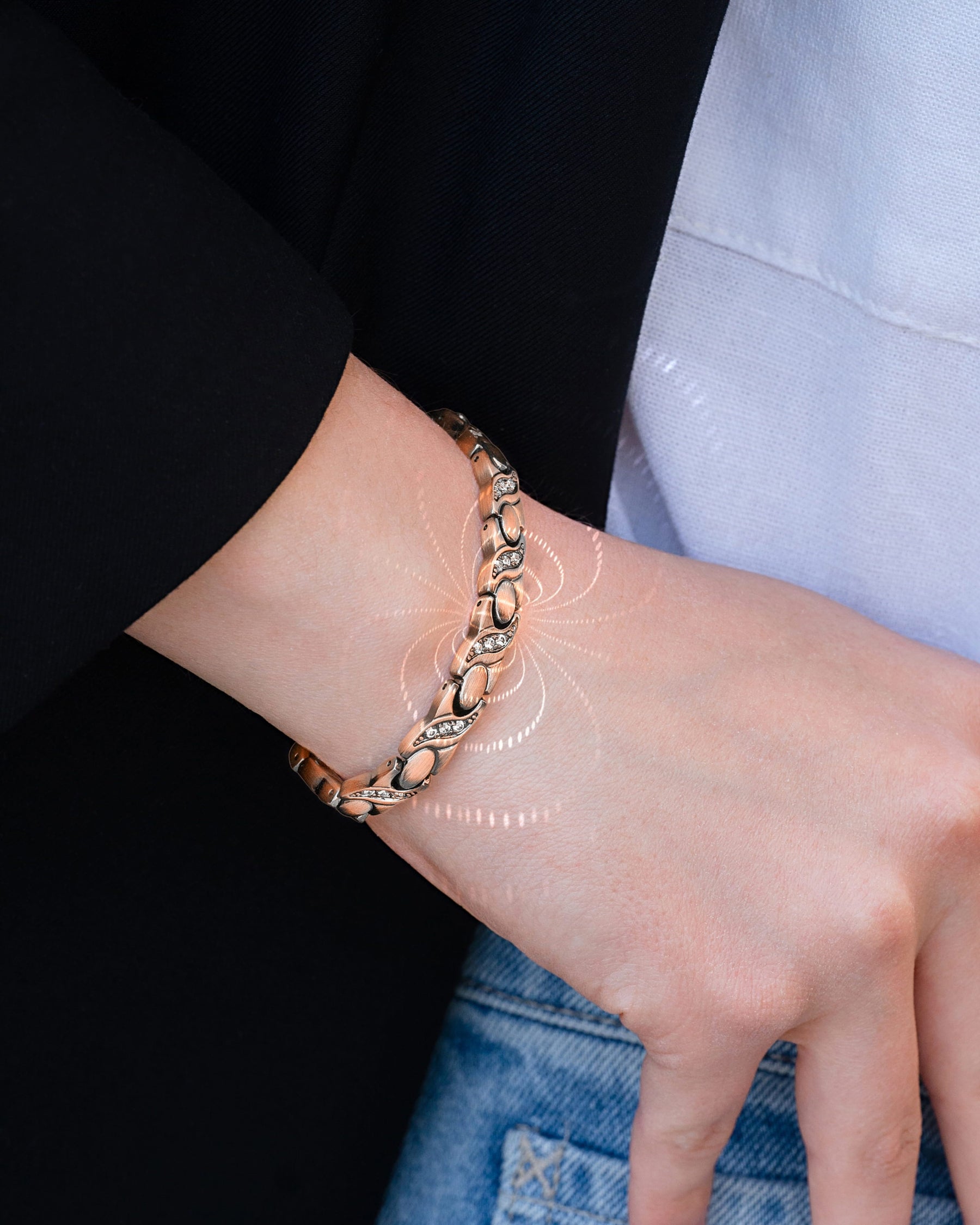 Magnetic Bracelet Women’s Ultra Strength Pure Copper Magnetic Bracelet (Crystal XO) MagnetRX