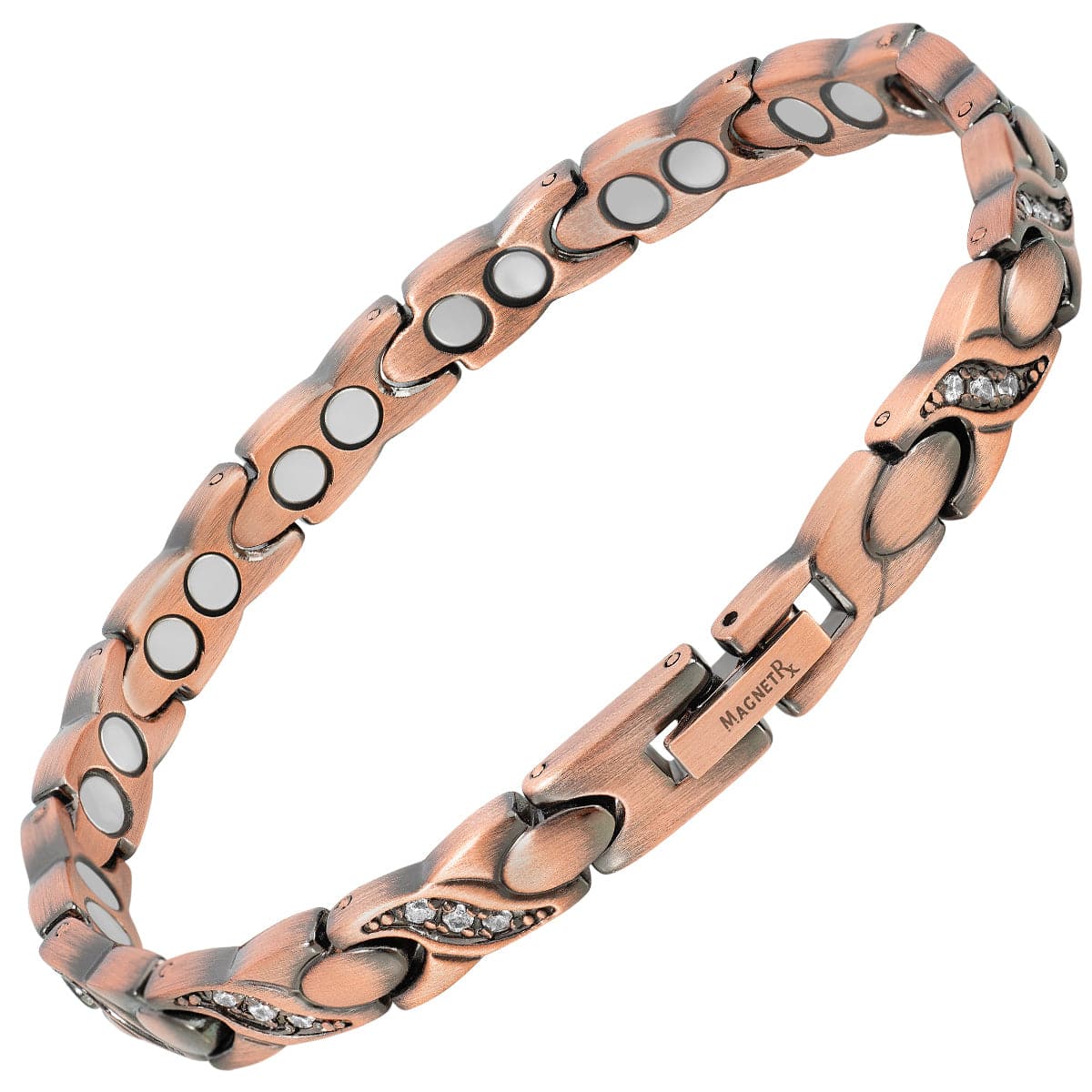 Magnetic Bracelet Women’s Ultra Strength Pure Copper Magnetic Bracelet (Crystal XO) MagnetRX