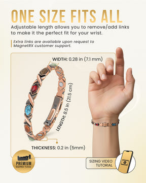Magnetic Bracelet Women's Ultra Strength Pure Copper Magnetic Bracelet (Mixed Stones) MagnetRX