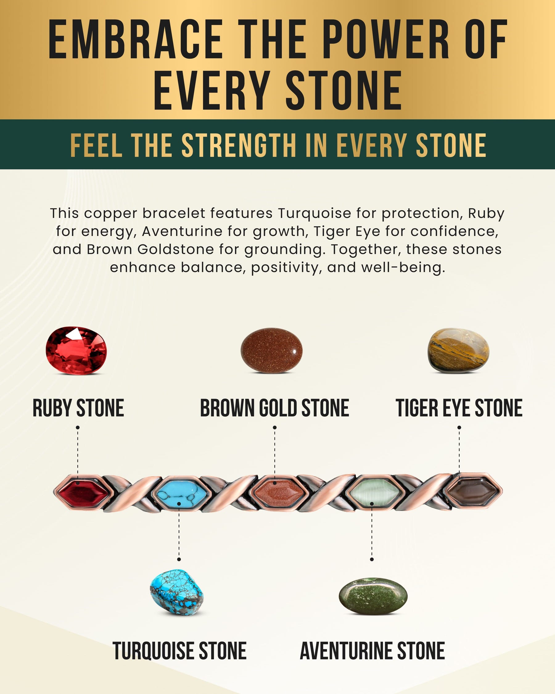 Magnetic Bracelet Women's Ultra Strength Pure Copper Magnetic Bracelet (Mixed Stones) MagnetRX