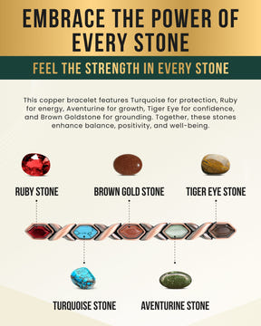 Magnetic Bracelet Women's Ultra Strength Pure Copper Magnetic Bracelet (Mixed Stones) MagnetRX