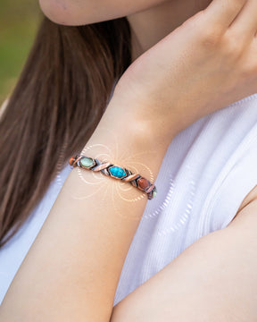 Magnetic Bracelet Women's Ultra Strength Pure Copper Magnetic Bracelet (Mixed Stones) MagnetRX