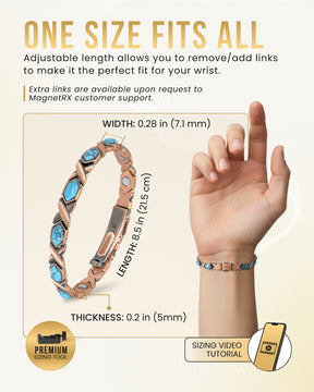 Magnetic Bracelet Women's Ultra Strength Pure Copper Magnetic Bracelet (Turquoise XO) MagnetRX