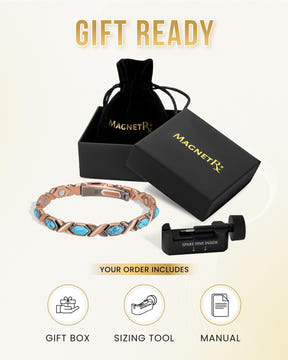 Magnetic Bracelet Women's Ultra Strength Pure Copper Magnetic Bracelet (Turquoise XO) MagnetRX