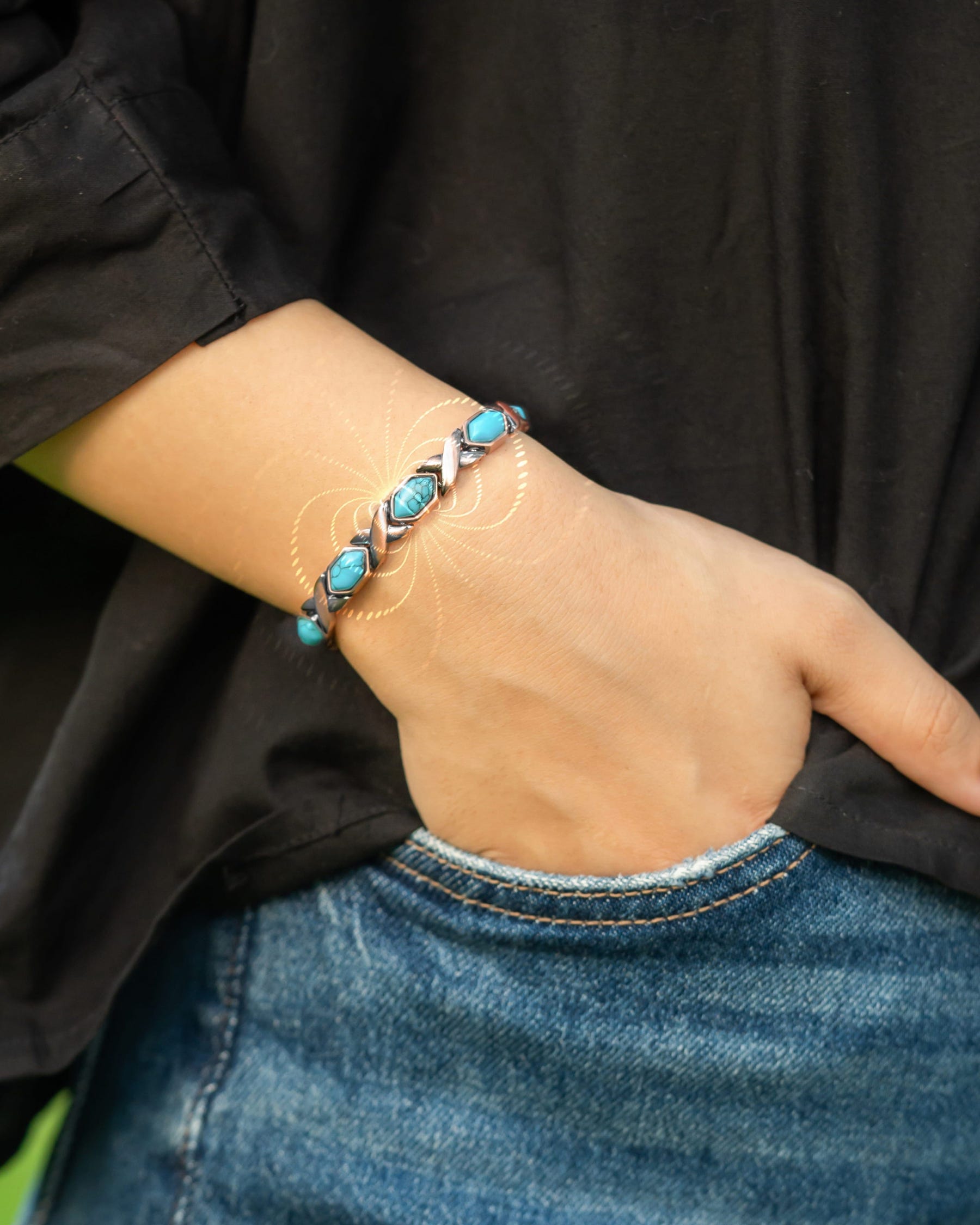 Magnetic Bracelet Women's Ultra Strength Pure Copper Magnetic Bracelet (Turquoise XO) MagnetRX