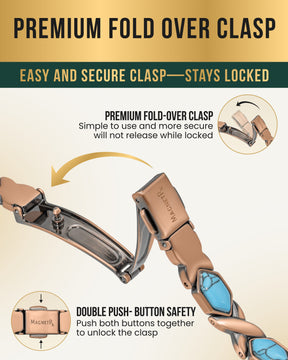 Magnetic Bracelet Women's Ultra Strength Pure Copper Magnetic Bracelet (Turquoise XO) MagnetRX