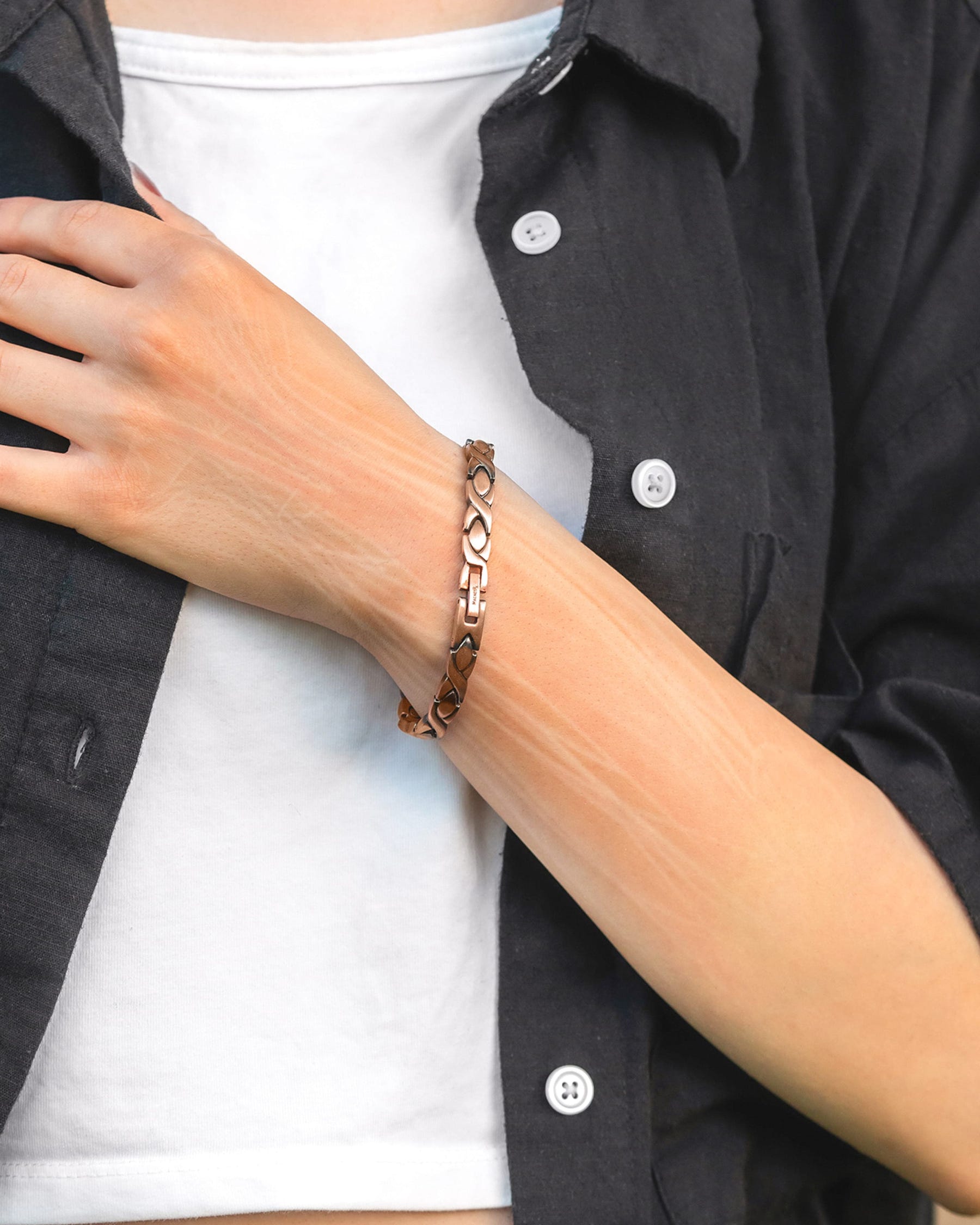 Magnetic Bracelet Women’s Ultra Strength Pure Copper Magnetic Therapy Bracelet (XO) MagnetRX