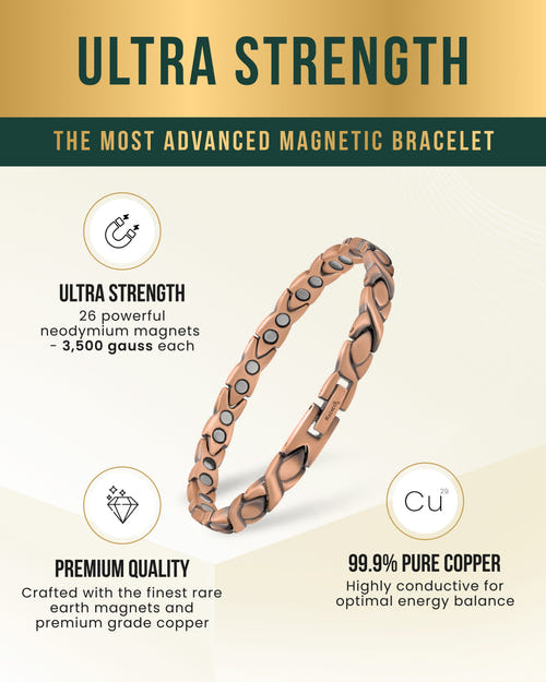 Women’s Copper Magnetic Bracelet - XO - MagnetRX