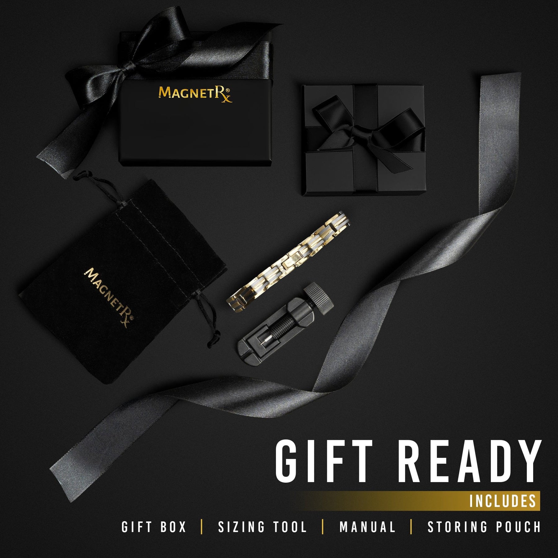 Magnetic Bracelet Women's Ultra Strength Silver & Gold Titanium Magnetic Bracelet MagnetRX