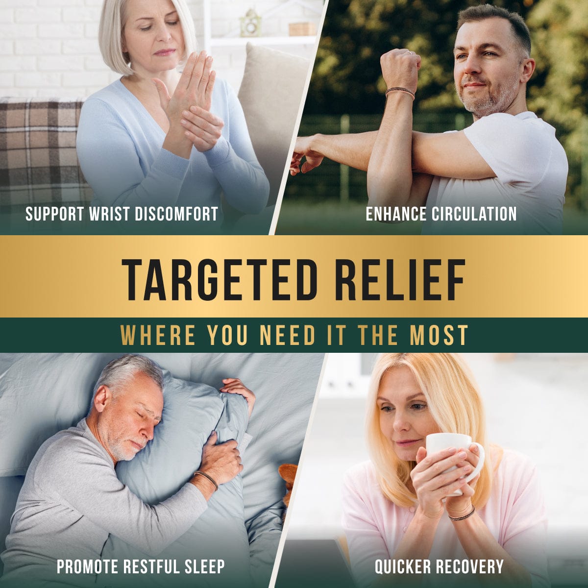 Magnetic Bracelet Woven Inlay Copper Magnetic Therapy Bracelet Bangle for Men & Women MagnetRX