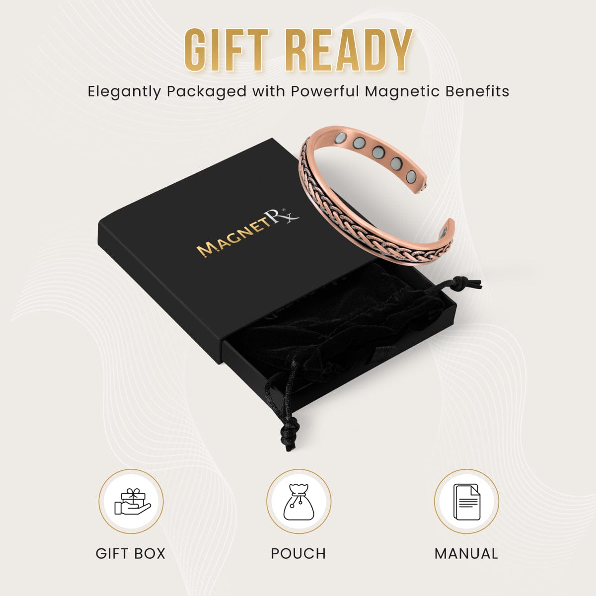 Magnetic Bracelet Woven Inlay Copper Magnetic Therapy Bracelet Bangle for Men & Women MagnetRX