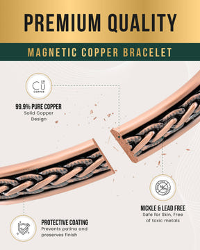 Magnetic Bracelet Woven Inlay Copper Magnetic Therapy Bracelet Bangle for Men & Women MagnetRX