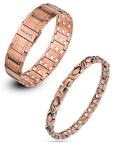 Magnetic Bundles His & Hers Copper Magnetic Bracelets – 3X Stealth & Crystal XO Set MagnetRX