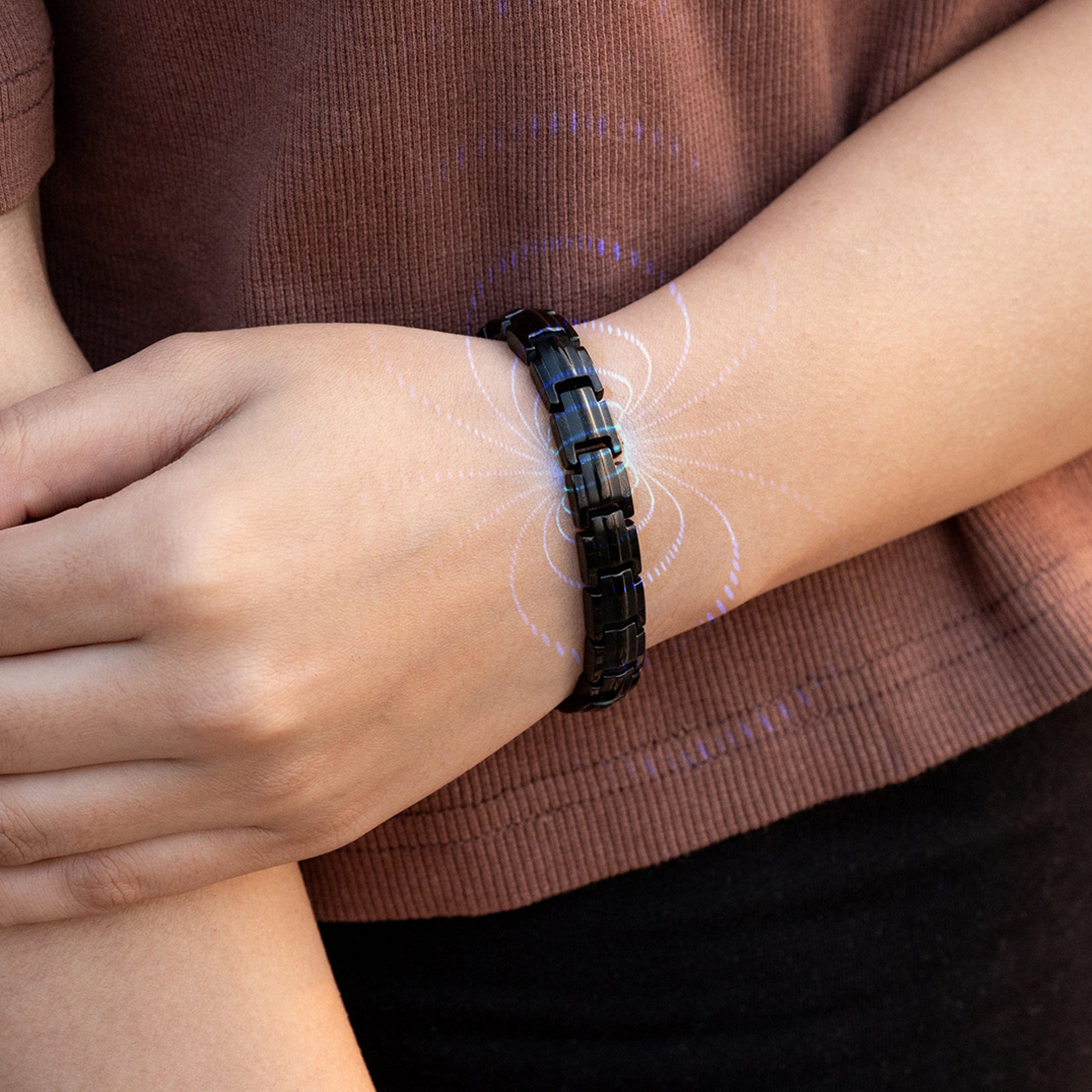 Magnetic Bundles His & Hers Matching Magnetic Bracelets – EllipseMAX Titanium (Black) MagnetRX