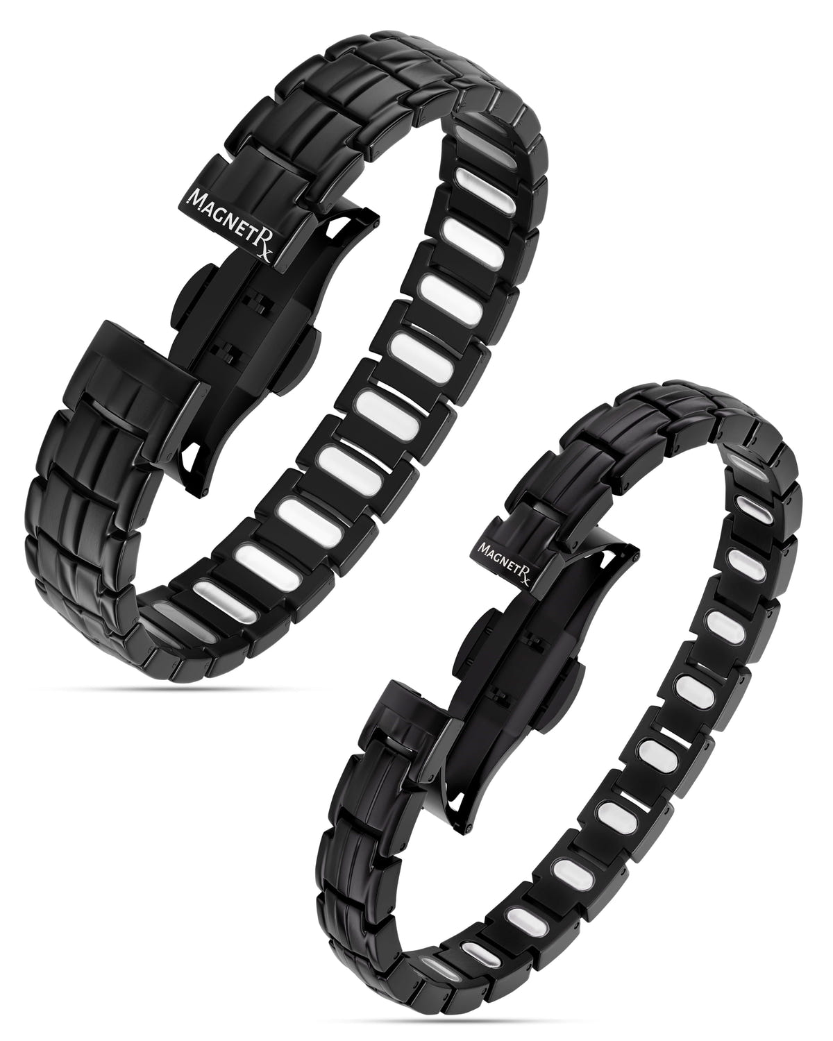 Magnetic Bundles His & Hers Matching Magnetic Bracelets – EllipseMAX Titanium (Black) MagnetRX