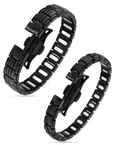 Magnetic Bundles His & Hers Matching Magnetic Bracelets – EllipseMAX Titanium (Black) MagnetRX