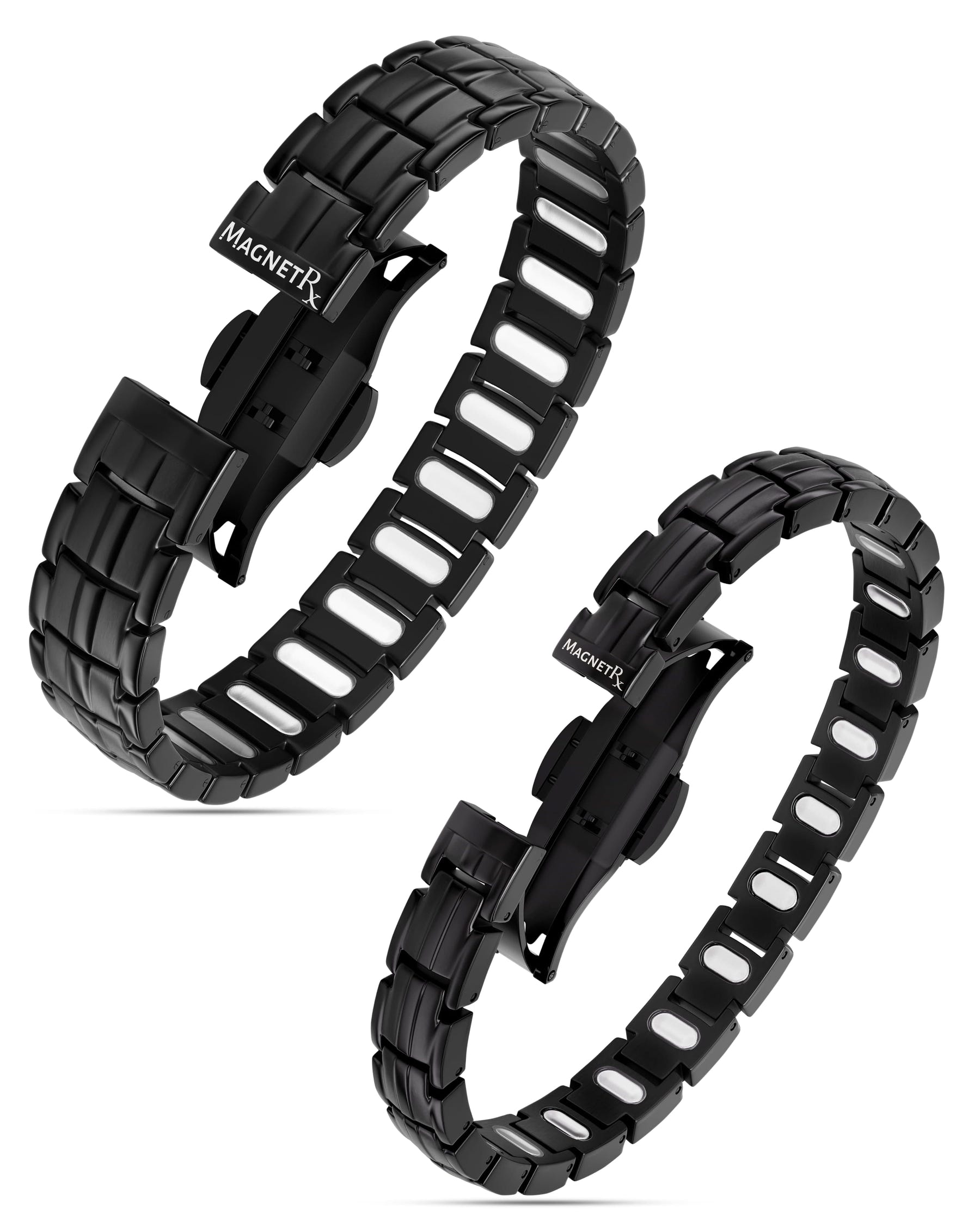 Magnetic Bundles His & Hers Matching Magnetic Bracelets – EllipseMAX Titanium (Black) MagnetRX