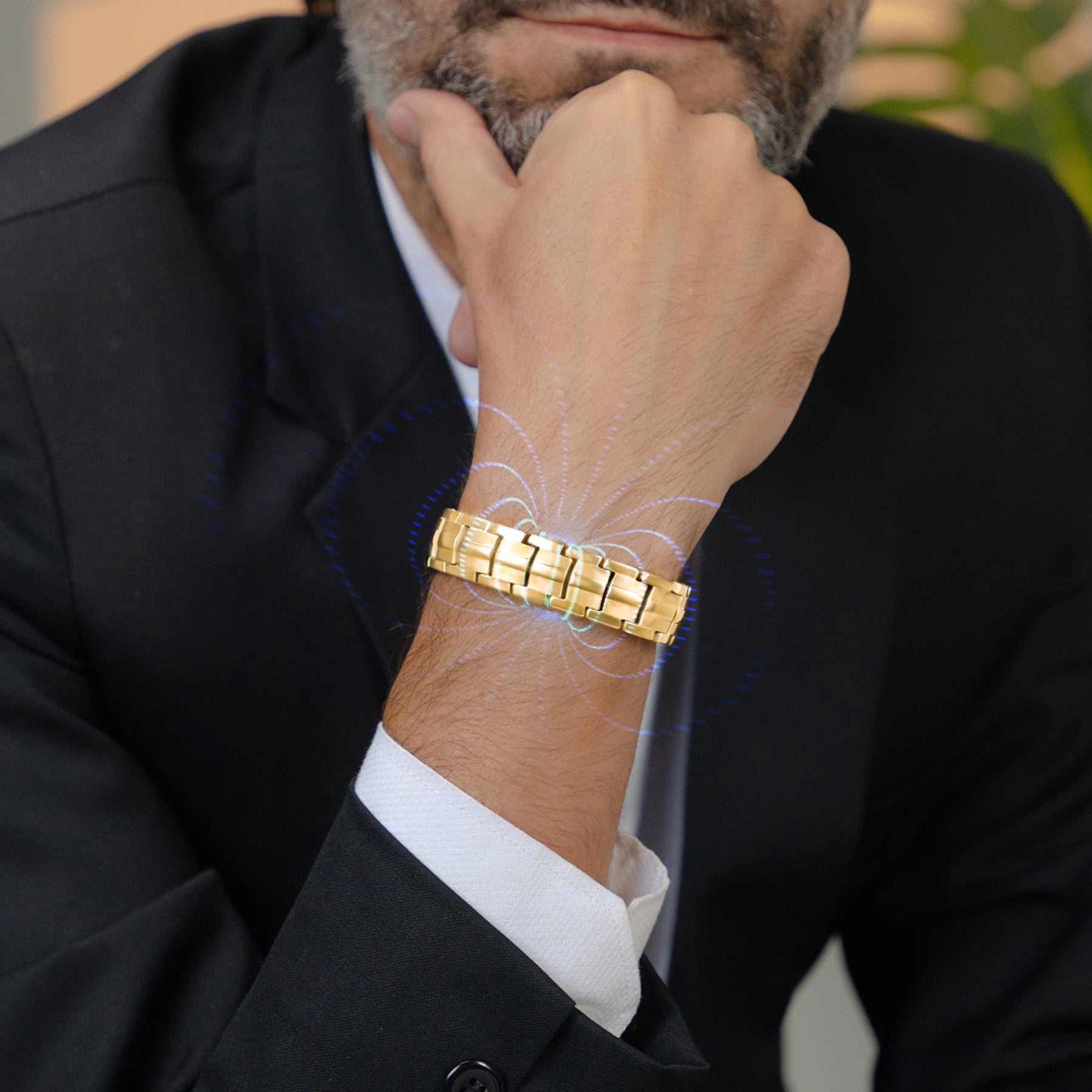 Magnetic Bundles His & Hers Matching Magnetic Bracelets – EllipseMAX Titanium (Gold) MagnetRX