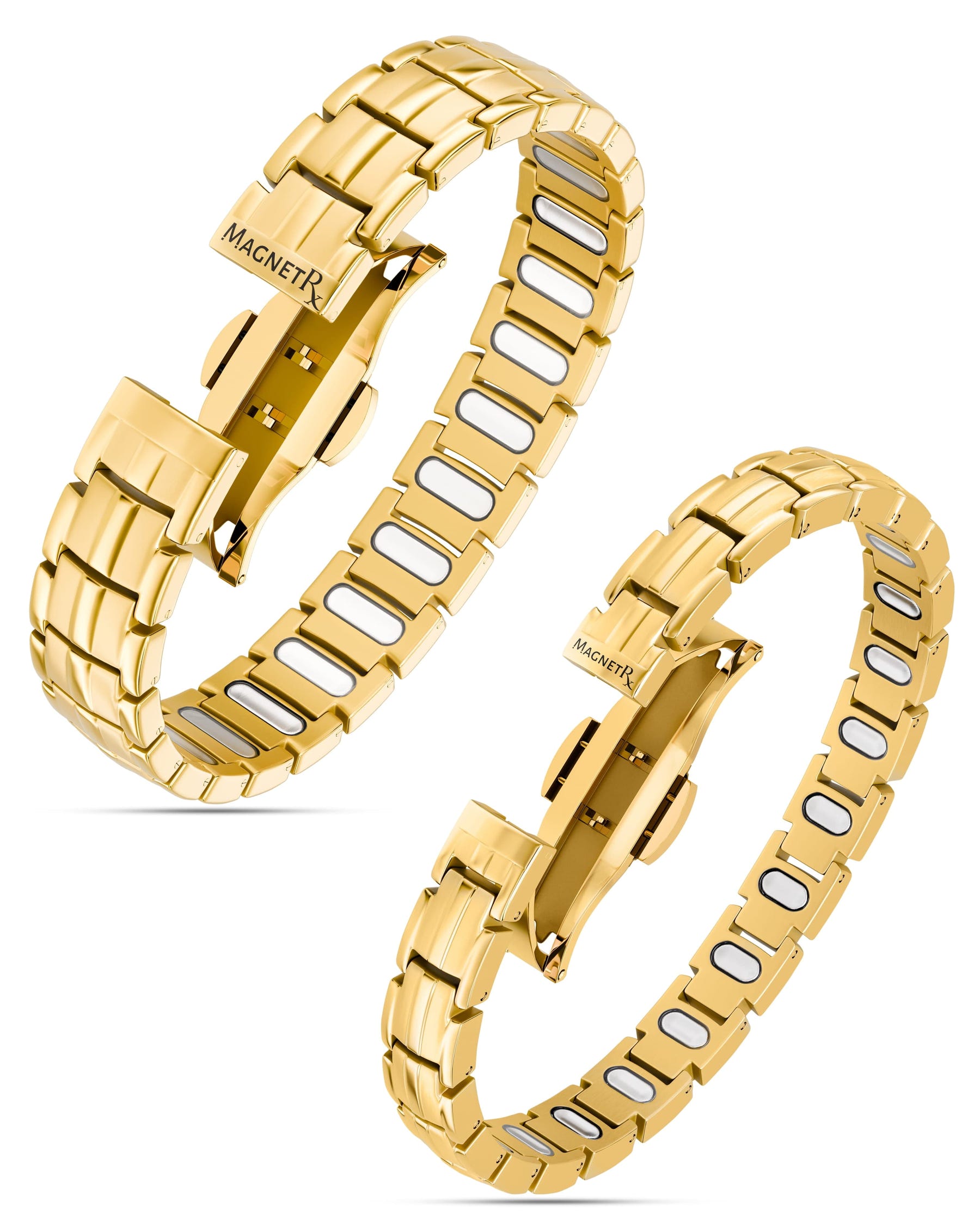 Magnetic Bundles His & Hers Matching Magnetic Bracelets – EllipseMAX Titanium (Gold) MagnetRX